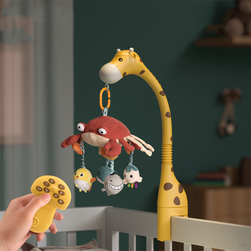 Newborn Sleeping Projection Plush Crab Pendant Music Rotation Soothing Bedside Bell
