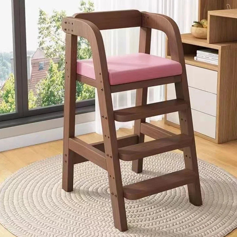 Solid Wood Children Dining Chair Modern Baby Eating Armchair Home Interior High Stool Comfortable Dining Chair Nordic  Furniture