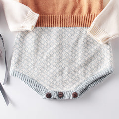 Knitted woolen bodysuit, bag fart, romper, romper