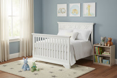 White Solid and Manufactured Wood Standard Four In One Convertible Crib