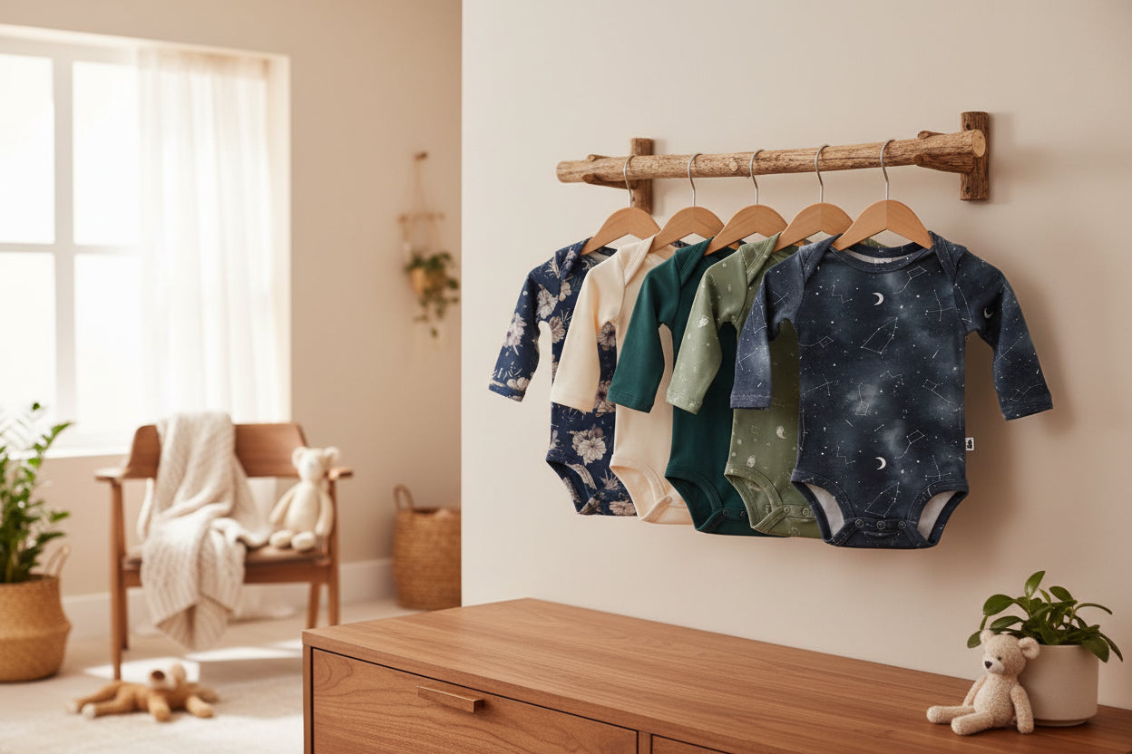 Bamboo Baby Long-Sleeved Onesie | Celestial Floral