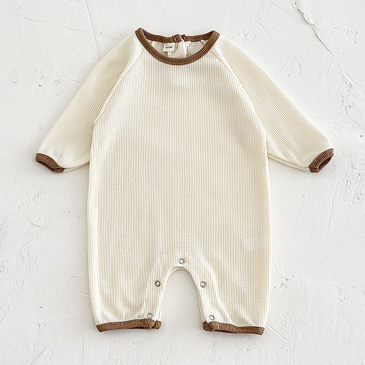 Newborn Rompers Baby Waffle Short Sleeve Rompers