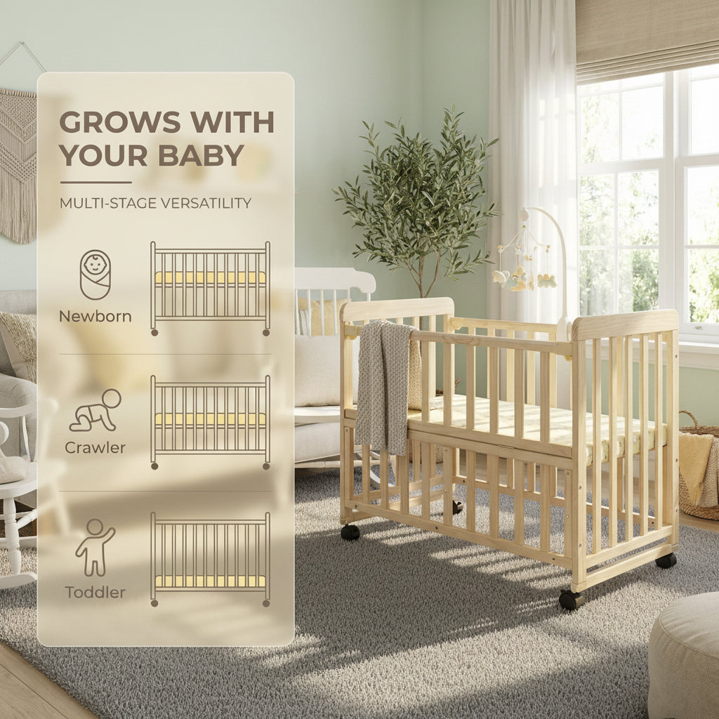 Natural Pine Bedside Bassinet Heritage Collection Edition