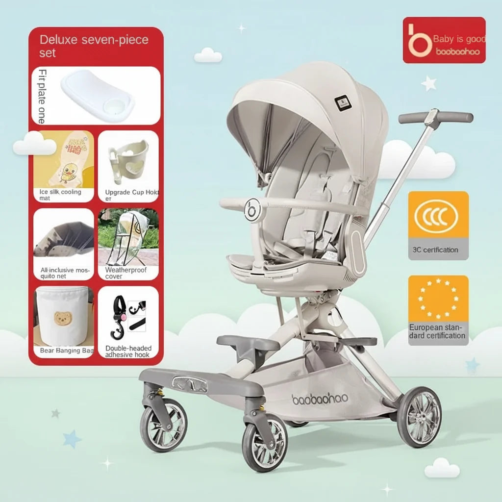 V16 Lightweight Baby Walker Stroller Two Way Seat Lie Down Folding Landscape
