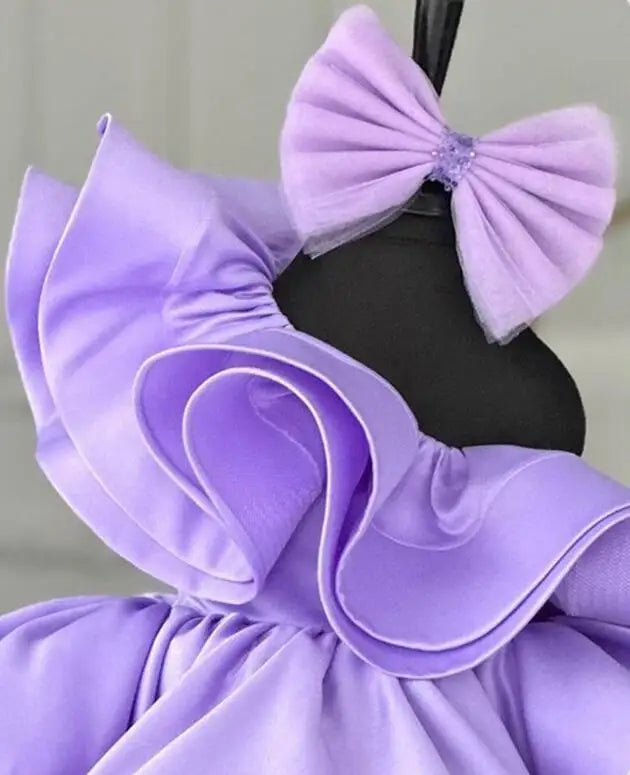 New Children's Purple Evening Princess Ball Gown Girls Fashion Birthday Party Wedding Performance Dress y1301