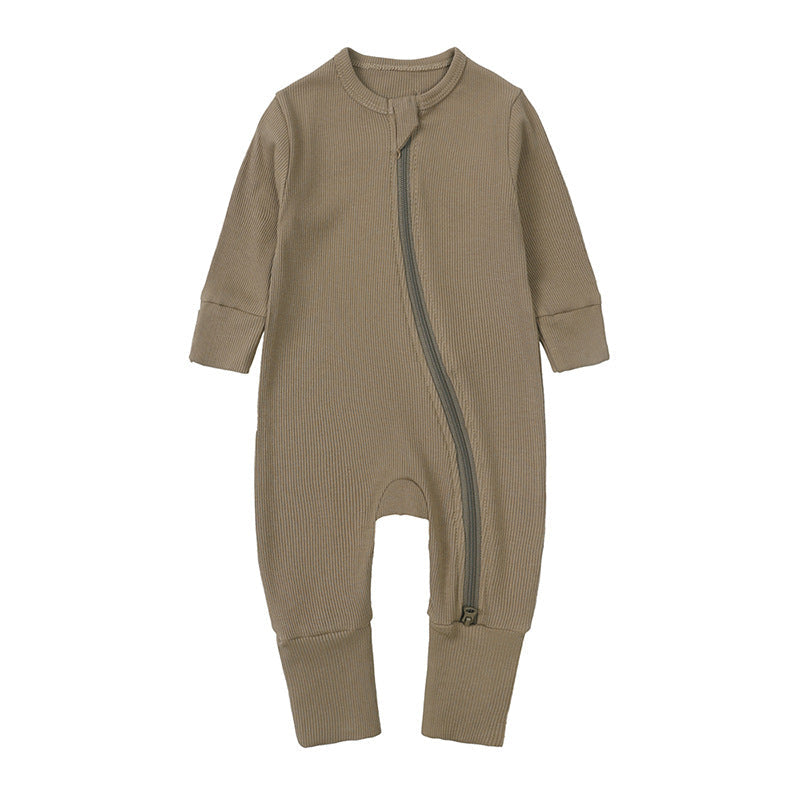 Newborn Clothes Solid Color Rib Fabric Romper