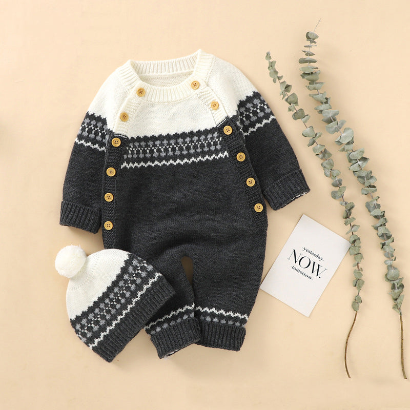 Men's And Women's Baby Cotton Sweater Crawling Clothes