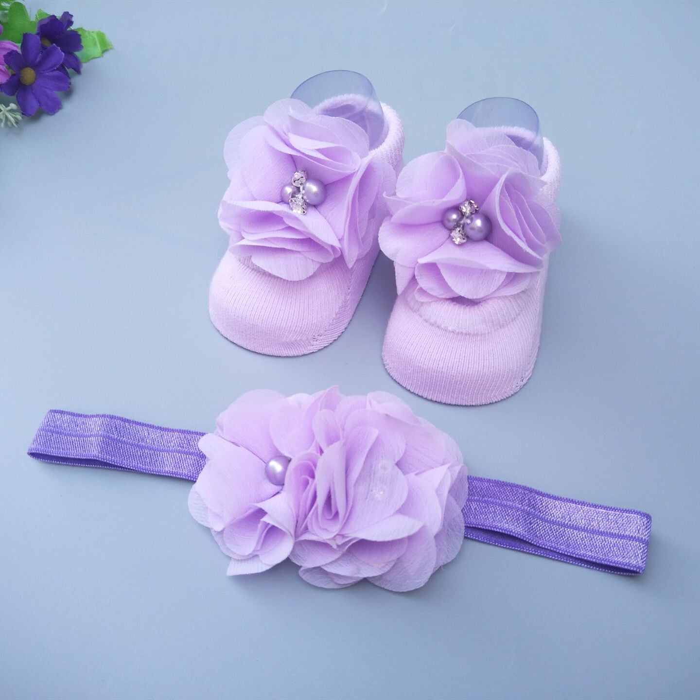 New Baby Girl Socks Headband Gift Box