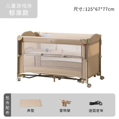 Cross-border crib Foldable splicing queen bed Movable fence crib Portable newborn baby diaper table