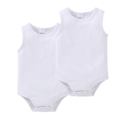 Kavkas 2 Pcs/lot Summer Baby Boy Girls Clothes Vest Design 100% Cotton Sleeveless Newborn Clothing