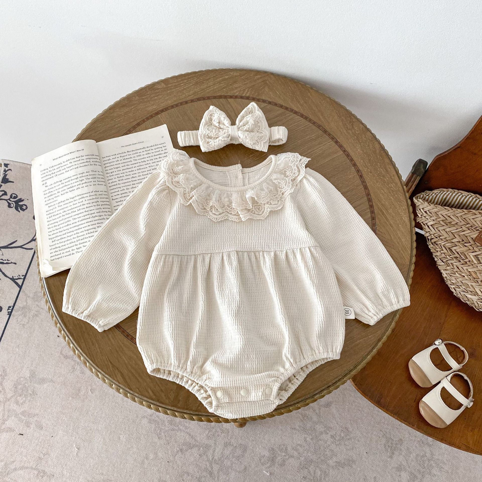 Newborn Waffle Grace Collar Jumpsuit