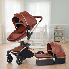 High Landscape Baby Stroller 360-degree Rotation 3-in-1 Basket Foldable