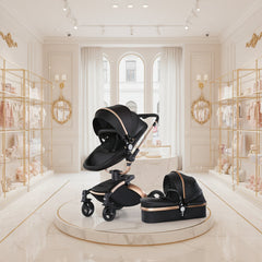 High Landscape Baby Stroller 360-degree Rotation 3-in-1 Basket Foldable