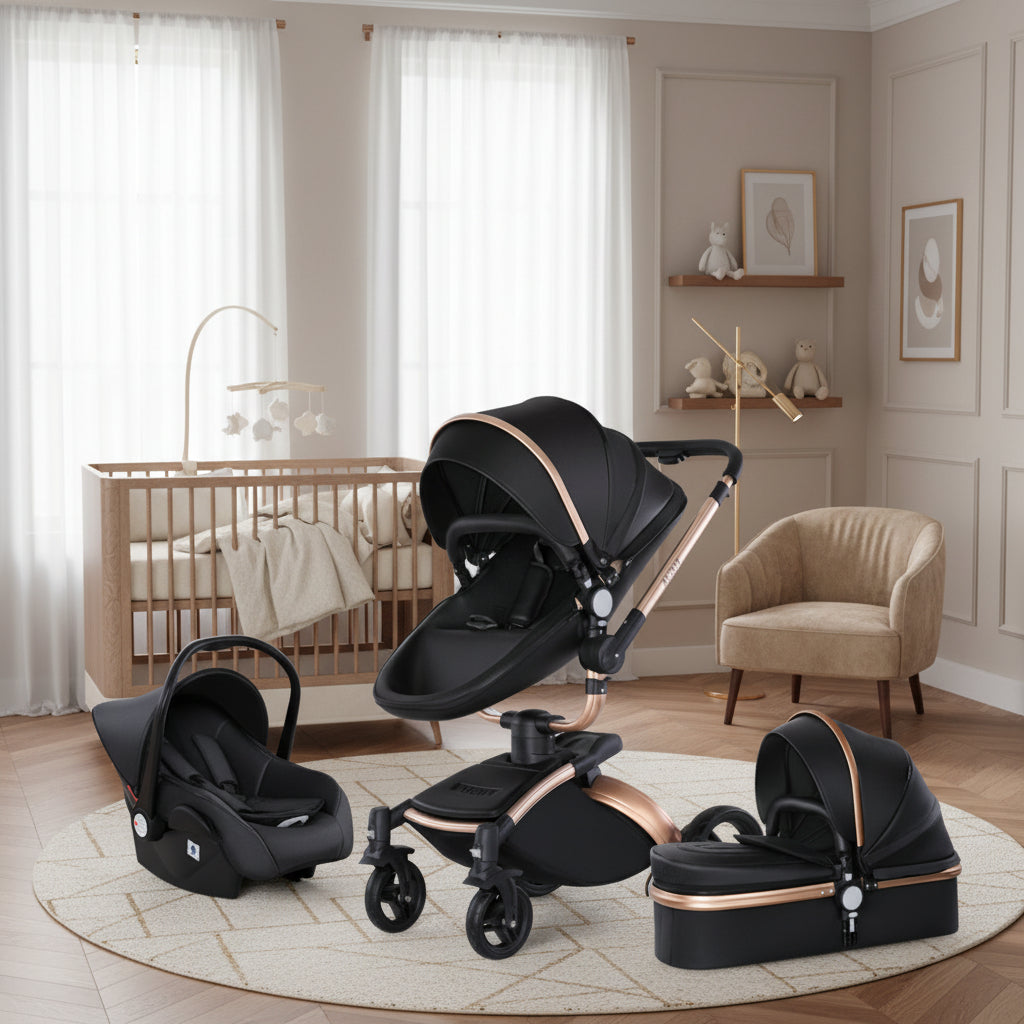 High Landscape Baby Stroller 360-degree Rotation 3-in-1 Basket Foldable