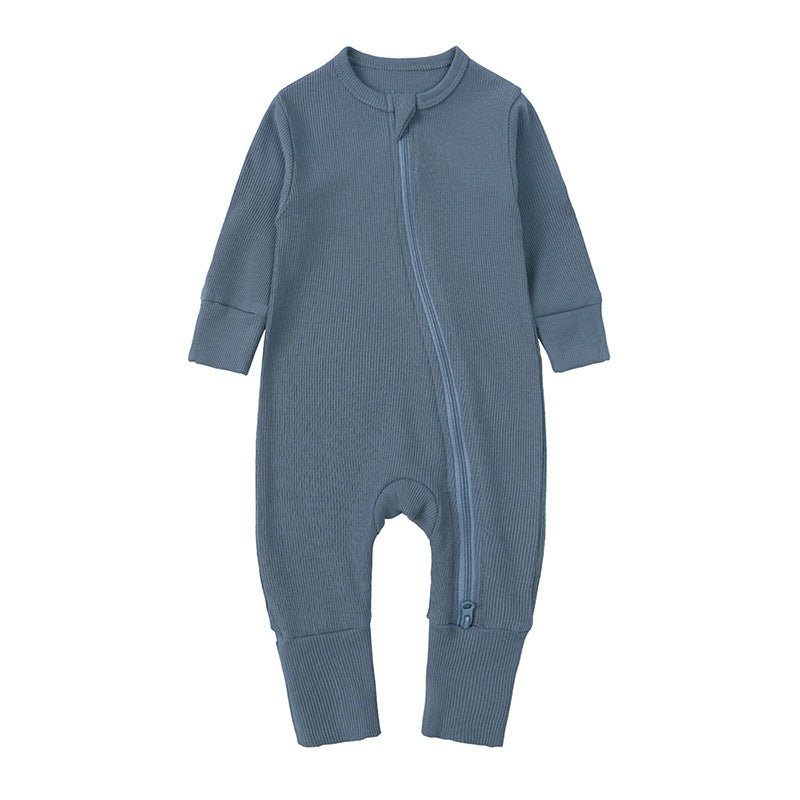 Newborn Clothes Solid Color Rib Fabric Romper