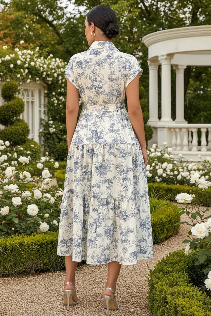 Floral Maternity Shirt Dress Luxe Crepe Signature Collection
