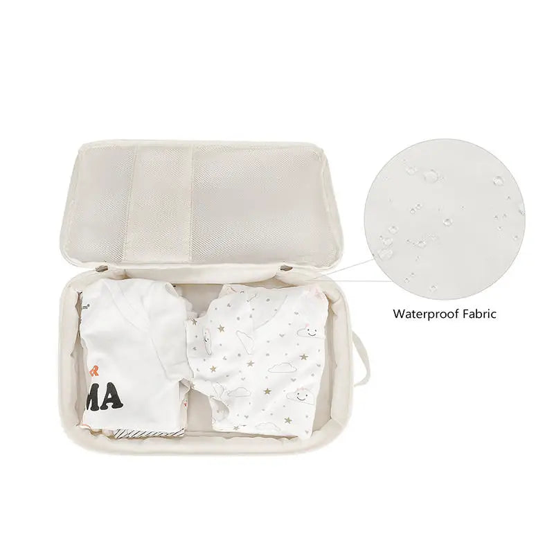 Cute Diaper Bag for Stroller Hanging Bag Separate Storage for Baby Clothes and Diapers Travel Change and Washing Storage Bag