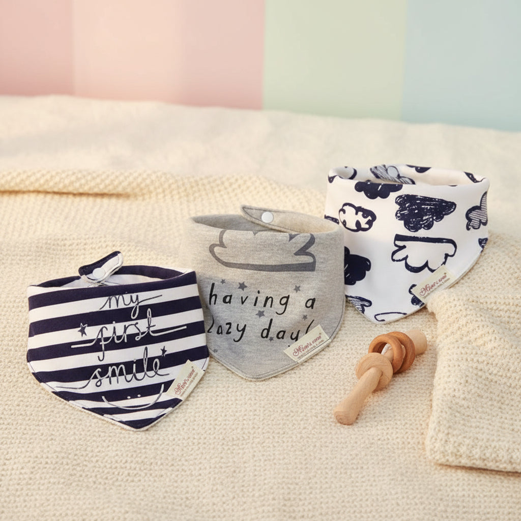 Cotton Baby Double Triangle Bibs 3 Pack Exclusive Edition