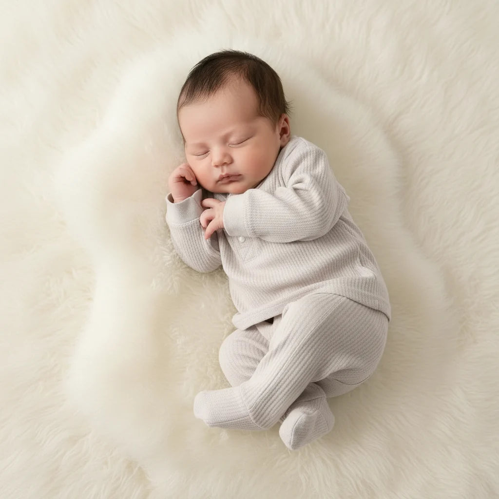 Spring 0-3Y Baby Girls Boys Cotton Pajamas Sets Ribbed Long Sleeve Sleepwear 2pcs Outfits Newborn Nightwear Soft Loungewear