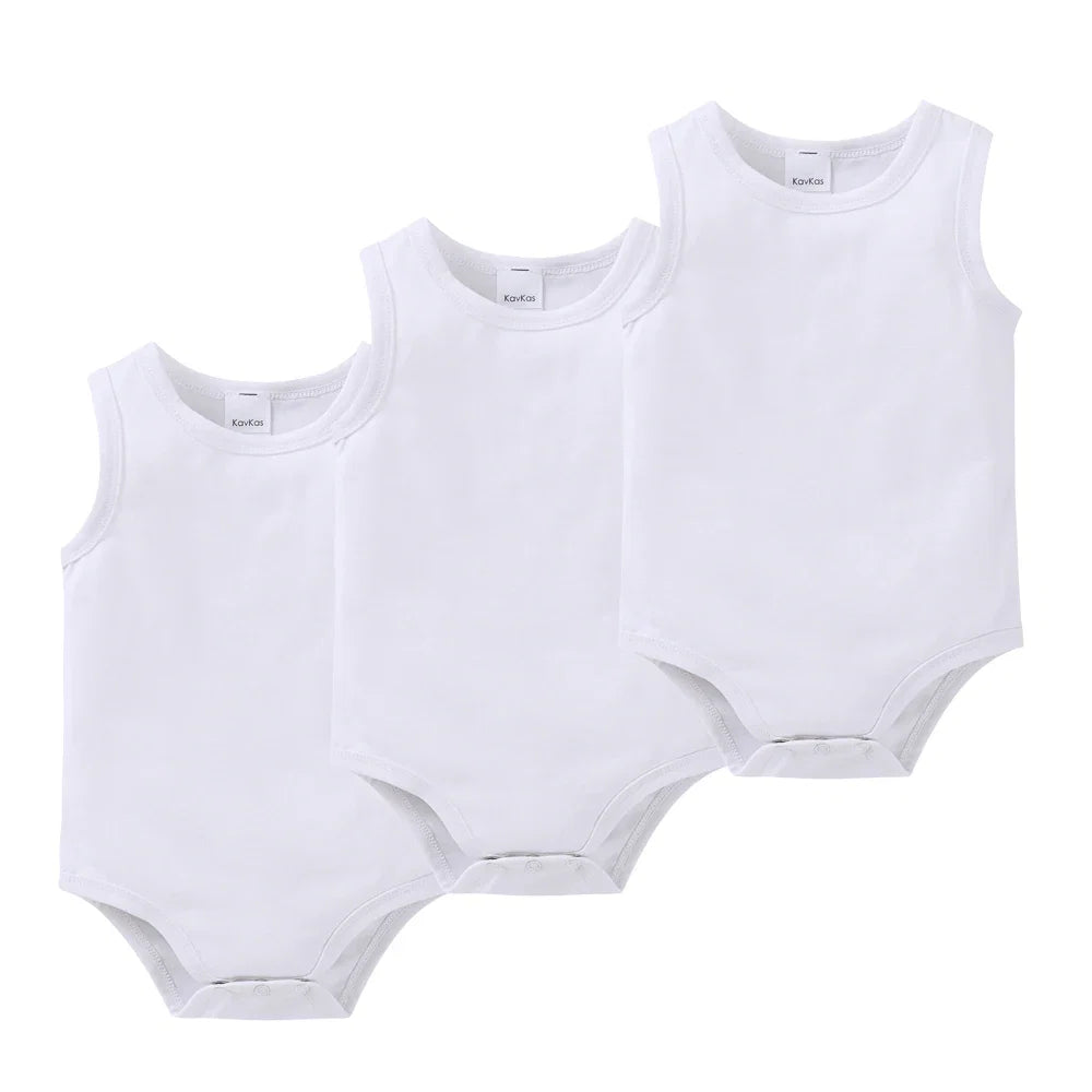 Kavkas Baby Girls Boys Bodysuit 100% Cotton 1 pcs 2 pcs 3 pcs Sling Vest Design Newborn Clothes