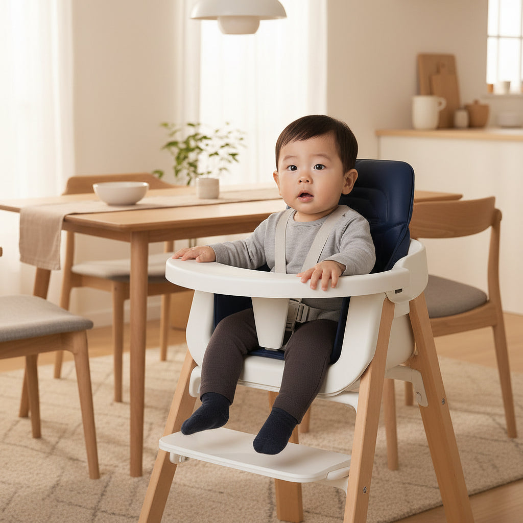 Solid Wood Adjustable Baby Dining Chair For Infants