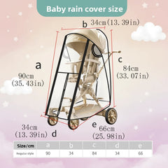 Transparent Rain Cover For Baby Strollers Prams Pushchairs Waterproof Windproof