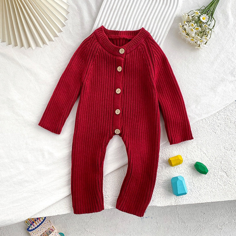 Knitted Thickened Rompers Newborn Winter Clothes Sweater Romper