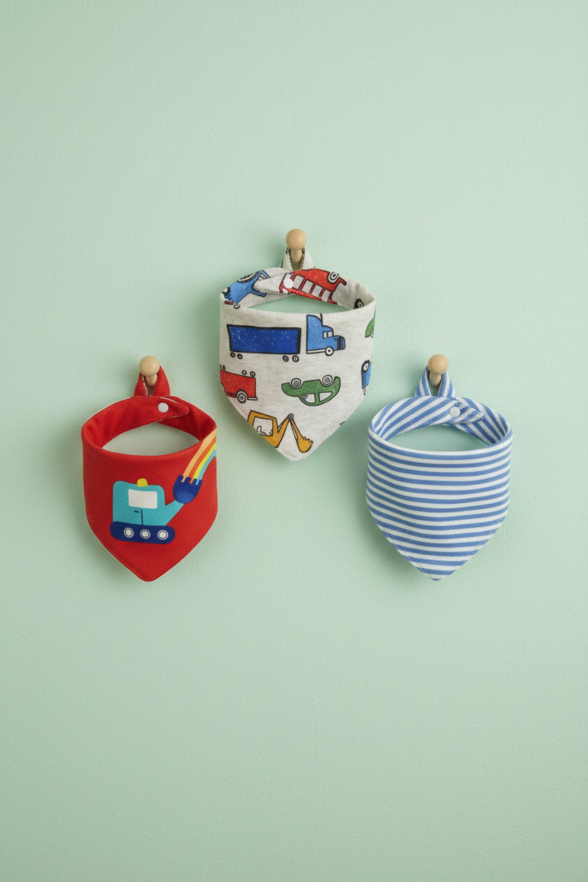 Cotton Baby Double Triangle Bibs 3 Pack Exclusive Edition