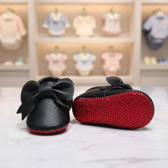 Dollbling Italian Vegan Lamb Leather Mary Janes Bowknot Toddler Baby Girl Shoes