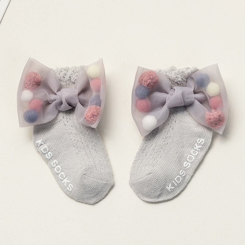 Summer Newborns 0-6-12 Months Bowknot Cotton Socks
