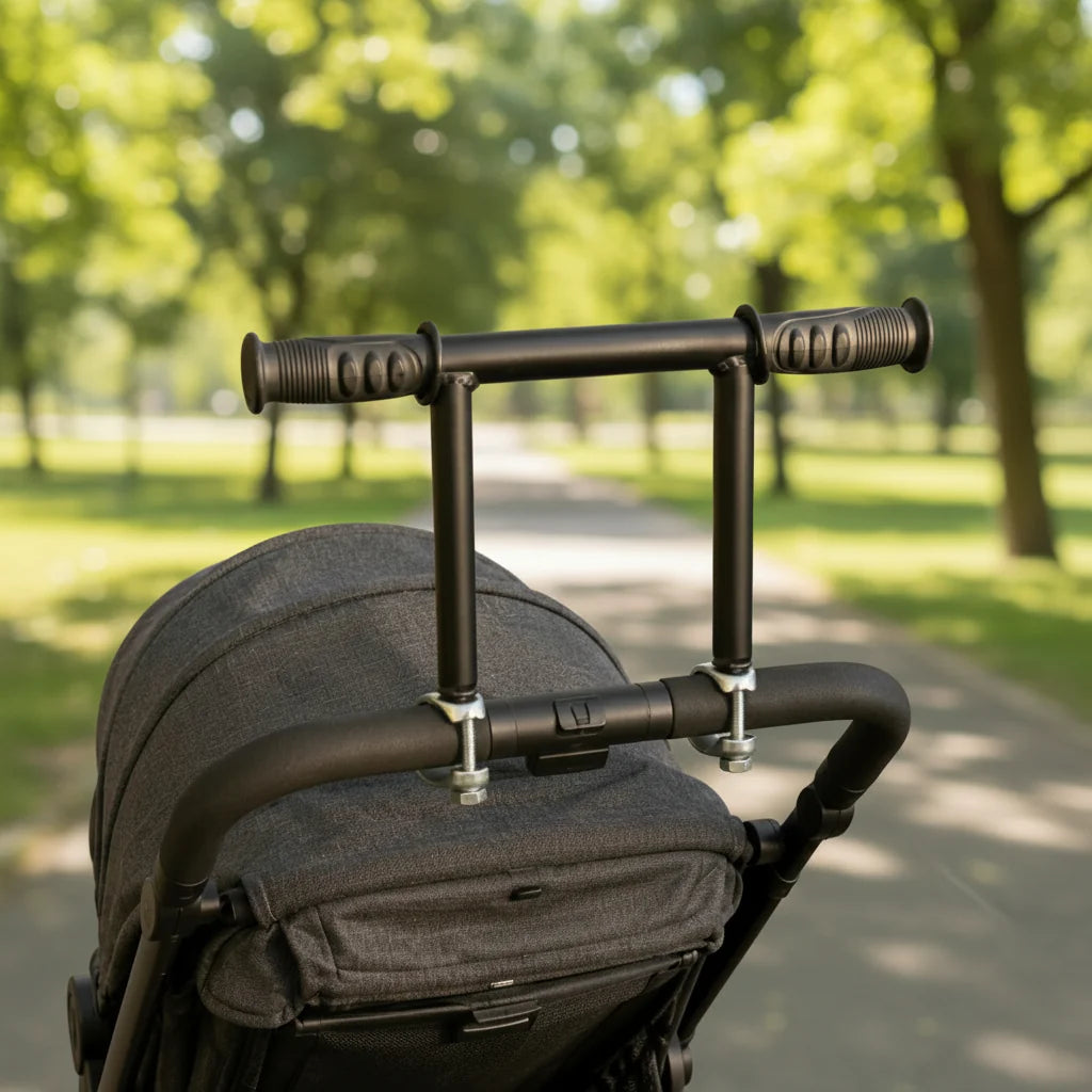 Elevated Stroller Handle Extender Ergonomic Push Handle Accessory Clamp Mount