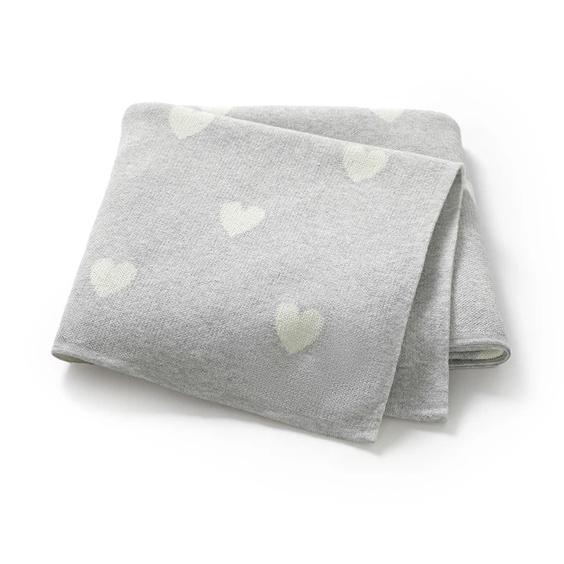 Cotton Baby Blanket Knit Newborn Boy Girl Bed Quilt 100*80CM Infant Stroller Swaddle Wrap Cute Loving Wrap Plaid Soft Sleepsack