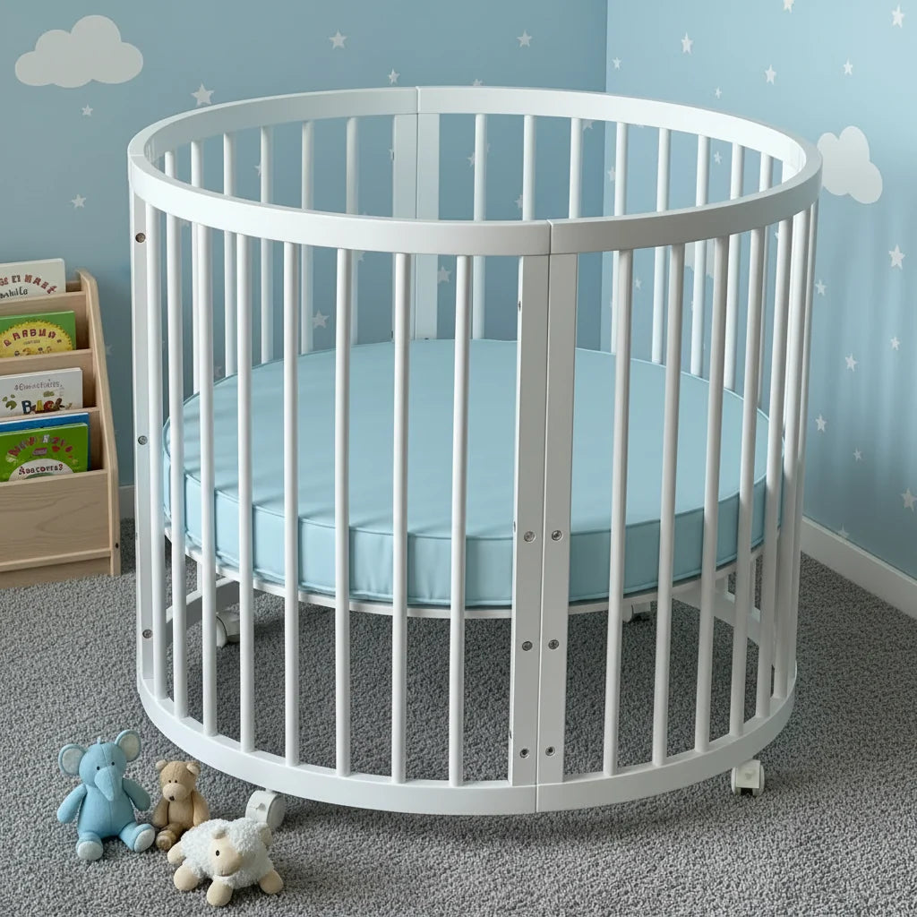Solid Wood Oval Baby Crib Luxe Collection Exclusive