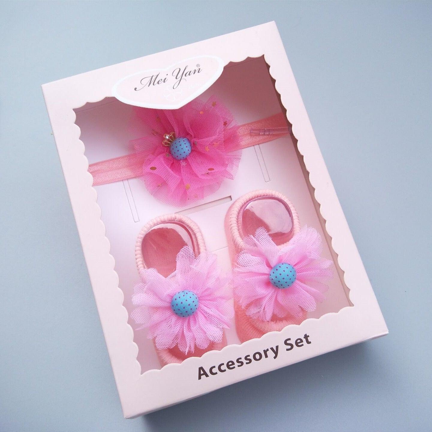 New Baby Girl Socks Headband Gift Box