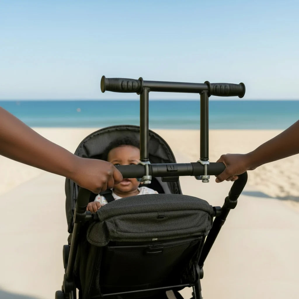 Elevated Stroller Handle Extender Ergonomic Push Handle Accessory Clamp Mount