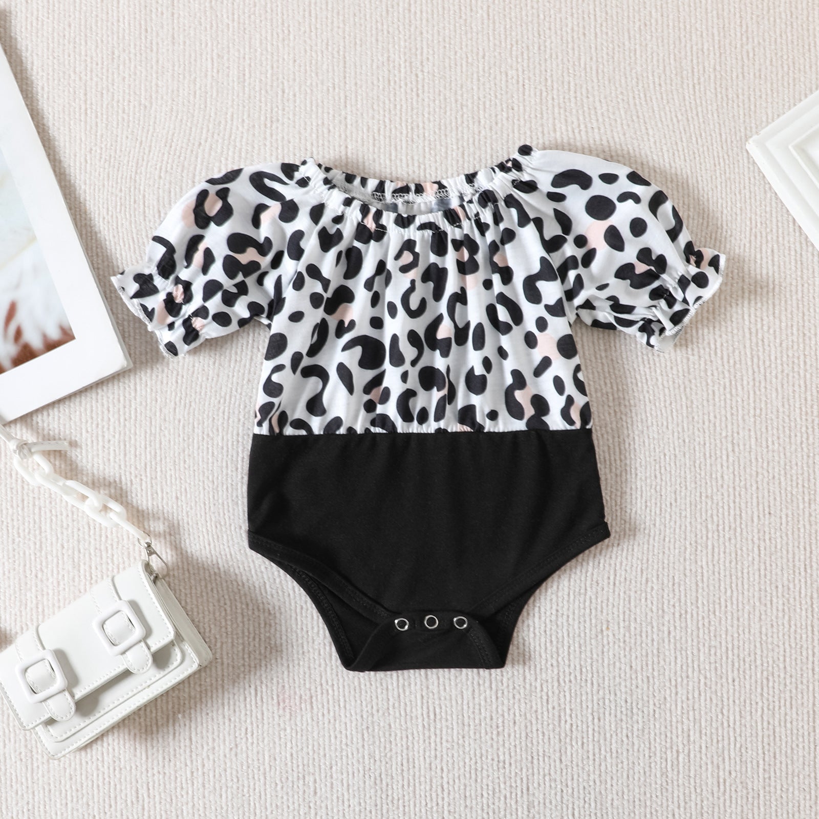 Girls Leopard Print Jumpsuit Dress And Matching Pants Headband Set