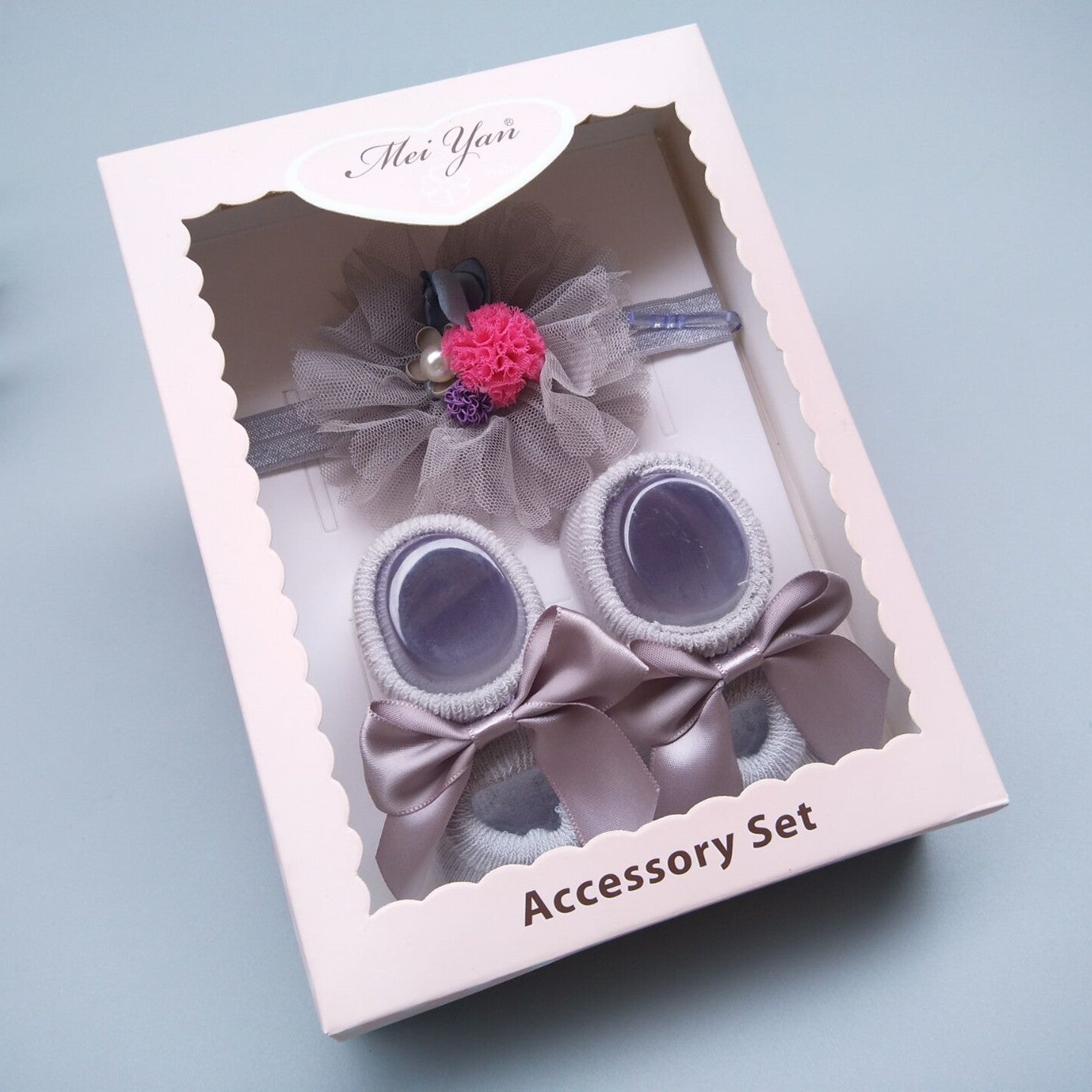 New Baby Girl Socks Headband Gift Box