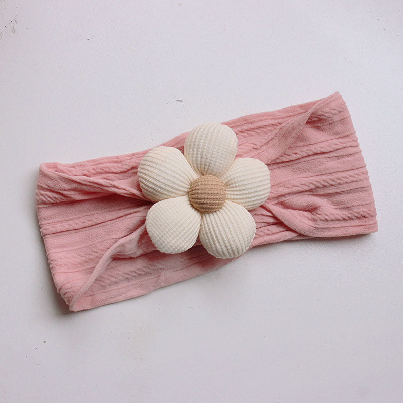 Soft Nylon Baby Flower Headbands For Newborns, Infants & Toddlers  Cute Hair Accessories For Girls Beige, Pink, Khaki