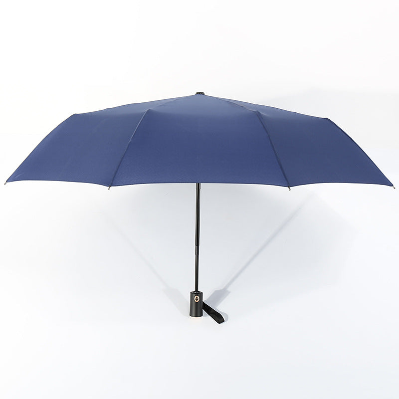 Self-opening Umbrella Ten-bone Three-fold Vinyl Sun Umbrella Sunny And Rainy Dual-use Business Plus Size Windproof Advertising Gift Umbrella