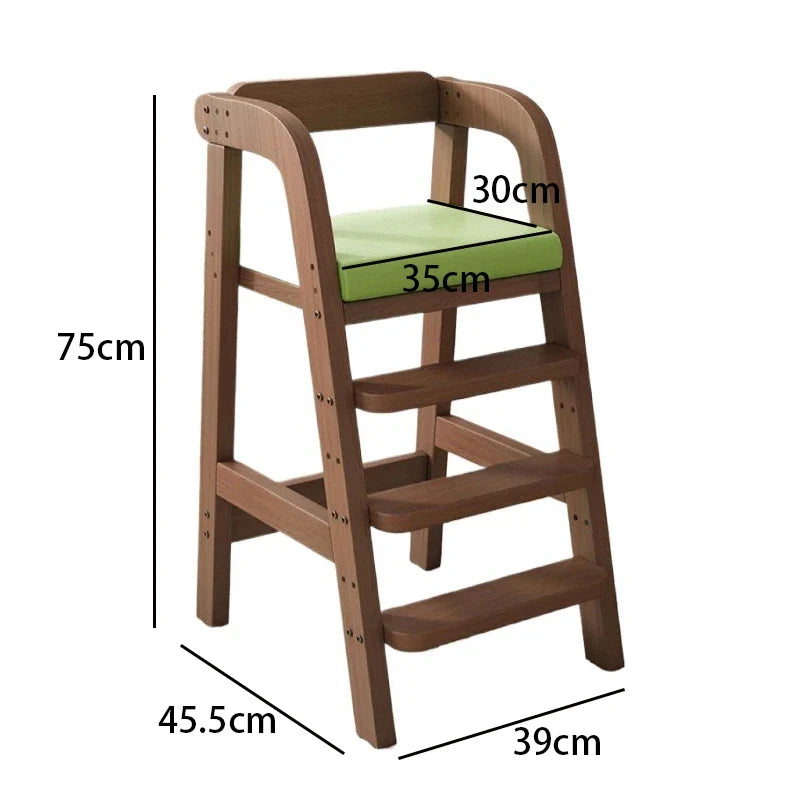 Solid Wood Children Dining Chair Modern Baby Eating Armchair Home Interior High Stool Comfortable Dining Chair Nordic  Furniture