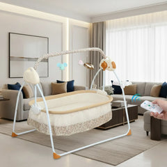 Electric Baby Cradle Deluxe Foldable With Music And Swing