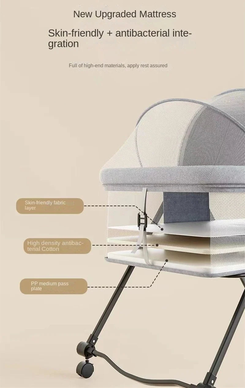 Portable Bassinet Cover with Mosquito Net Bassinet Bedside Sleeper Crib Tent for Toddler for Baby Crib to Keep Cats/Bugs Out