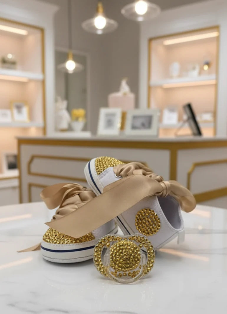 Dollbling Exclusive Name Print Moccasin Baby Shoes