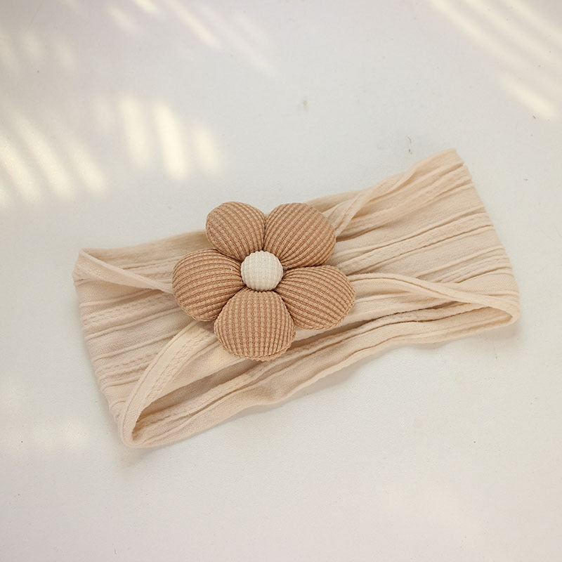 Soft Nylon Baby Flower Headbands For Newborns, Infants & Toddlers  Cute Hair Accessories For Girls Beige, Pink, Khaki