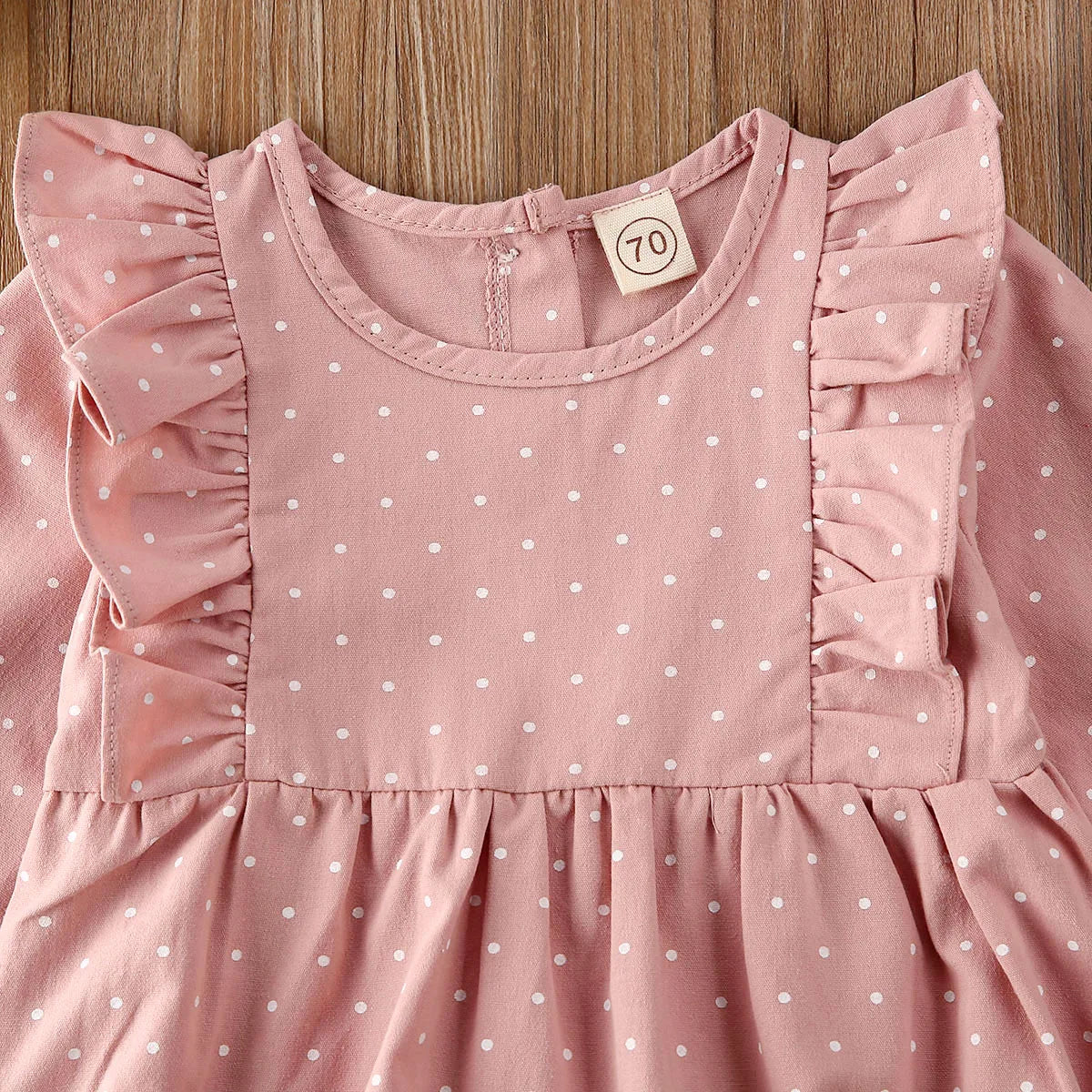 Polka Dot Long-sleeved Jumpsuit Newborn Ruffled Romper