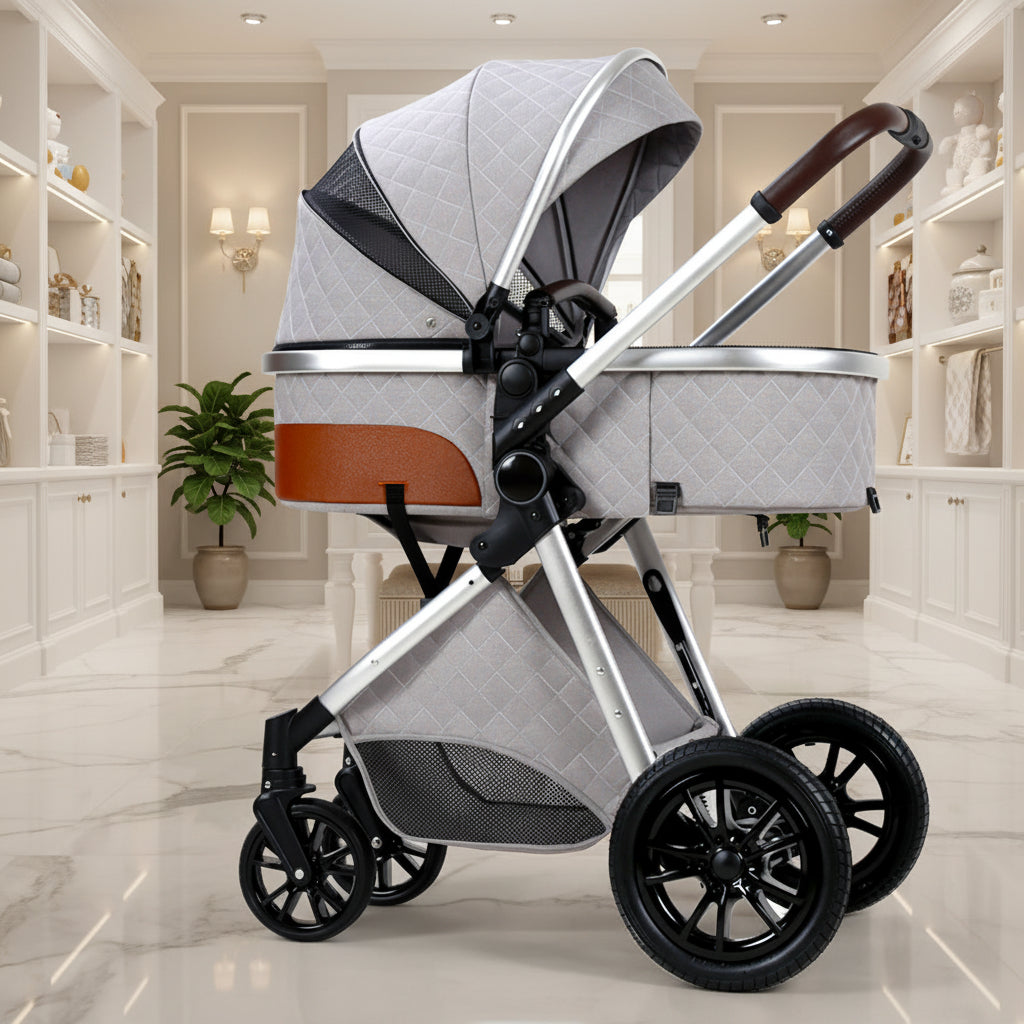 Lightweight Folding Two Way Shock Absorbing Newborn Baby Stroller