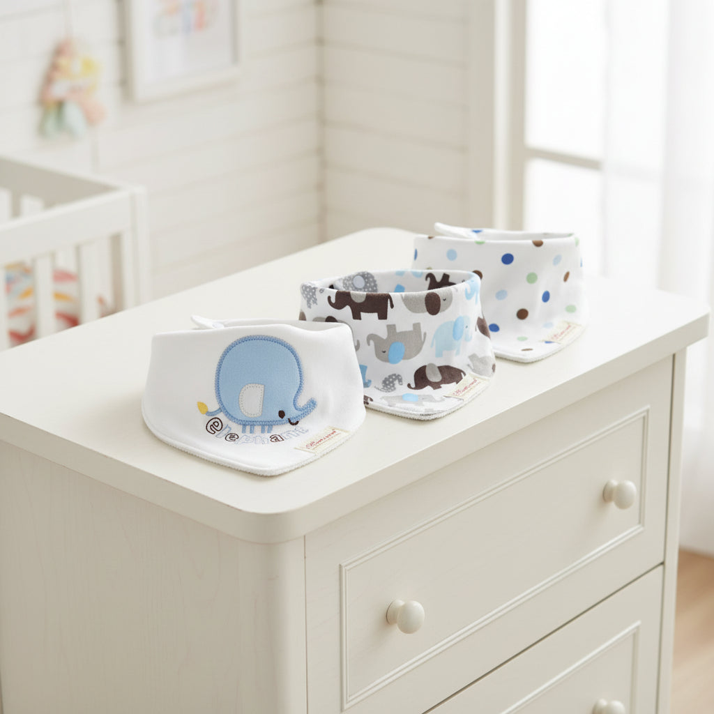 Cotton Baby Double Triangle Bibs 3 Pack Exclusive Edition