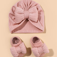 Tam-o'-shanter And Socks Suit Infant Knitted Big Bow