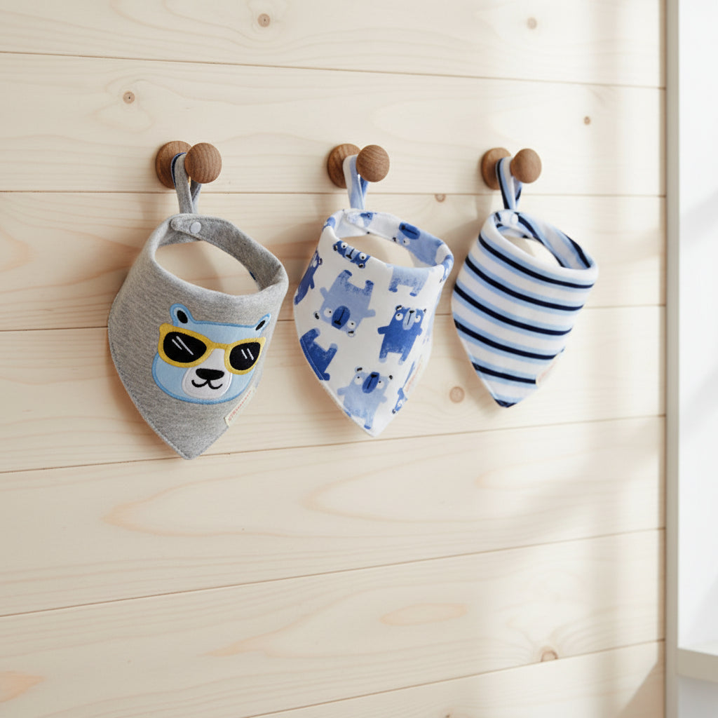 Cotton Baby Double Triangle Bibs 3 Pack Exclusive Edition