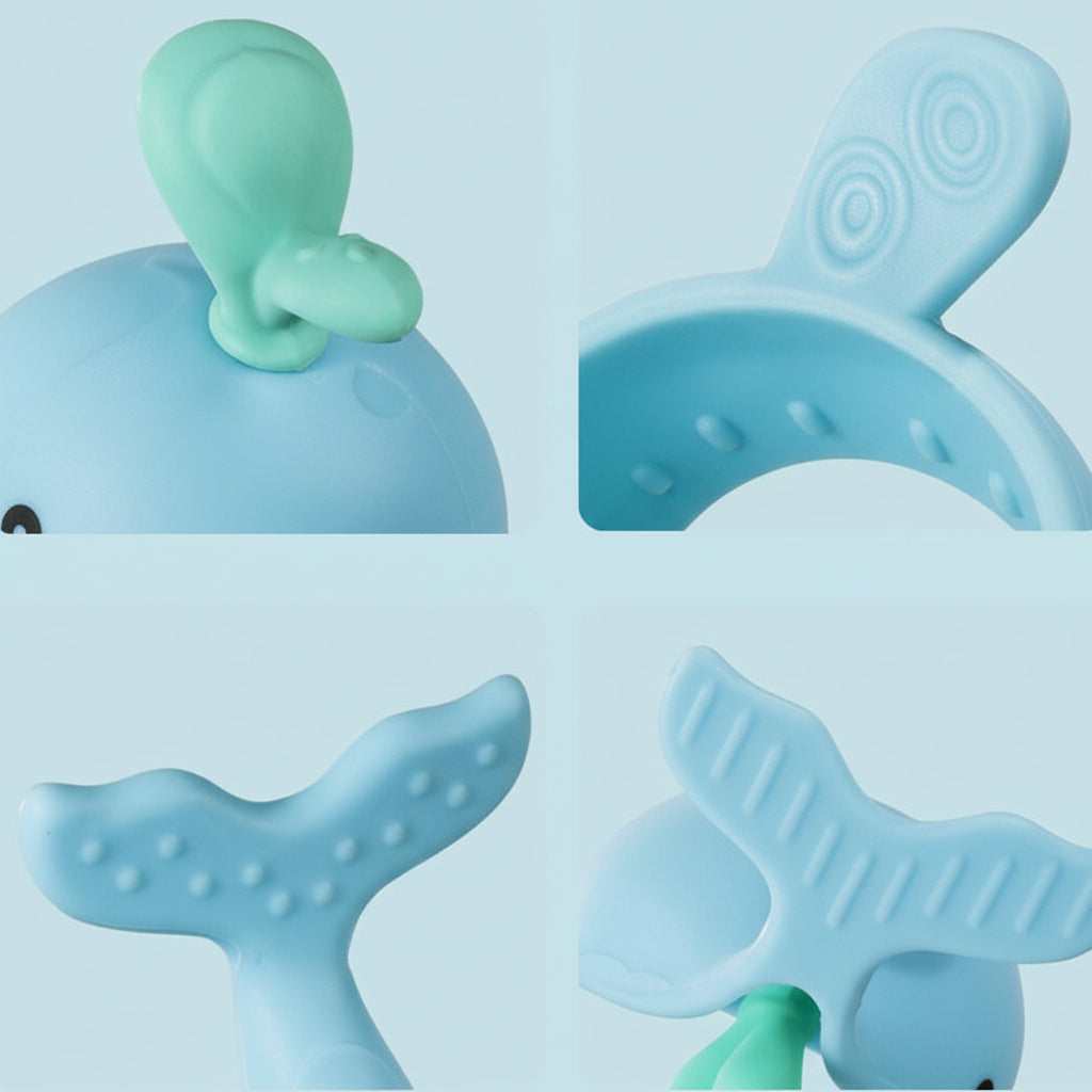 Baby teething toy whale molar teether toy